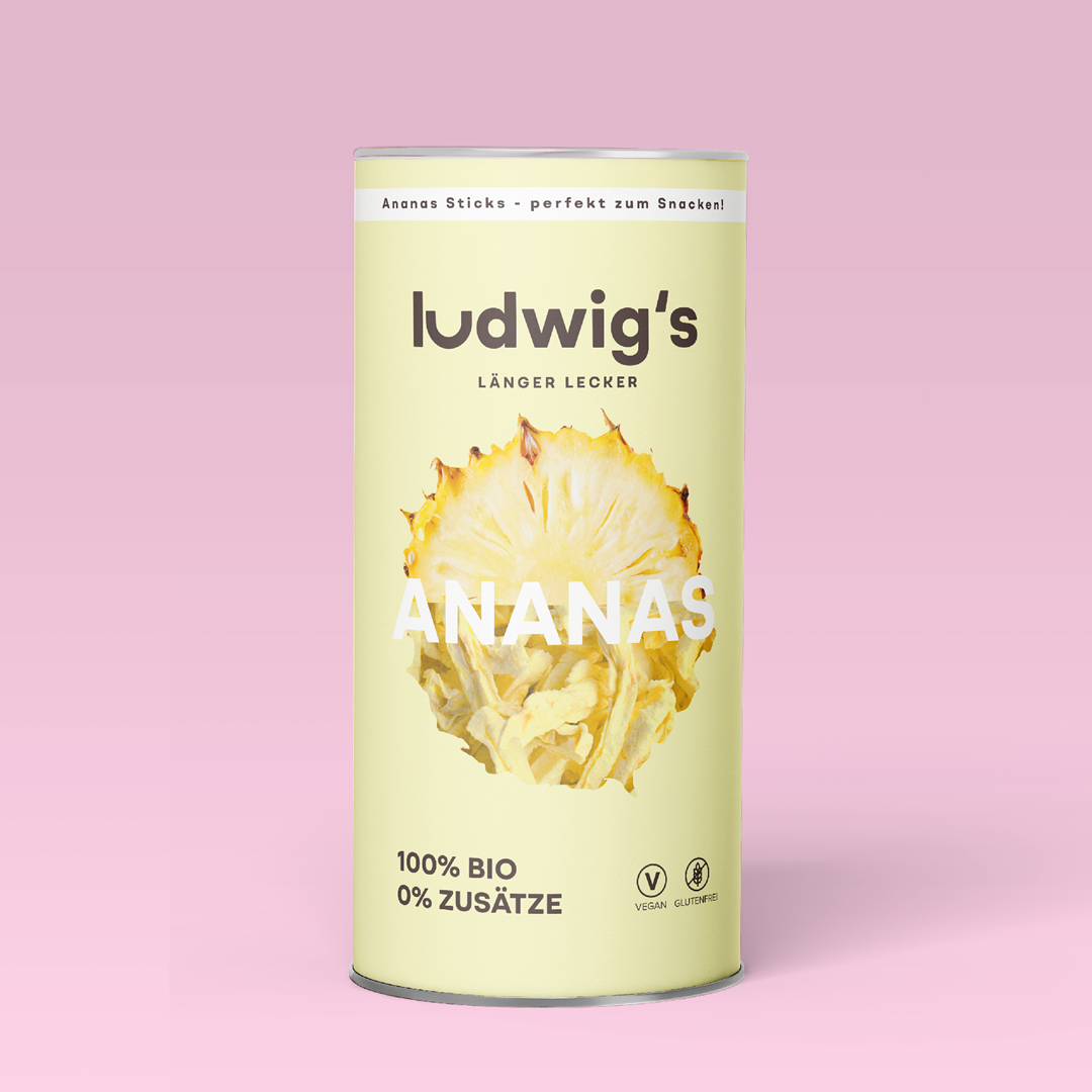 Bio Ananas Sticks in der Dose