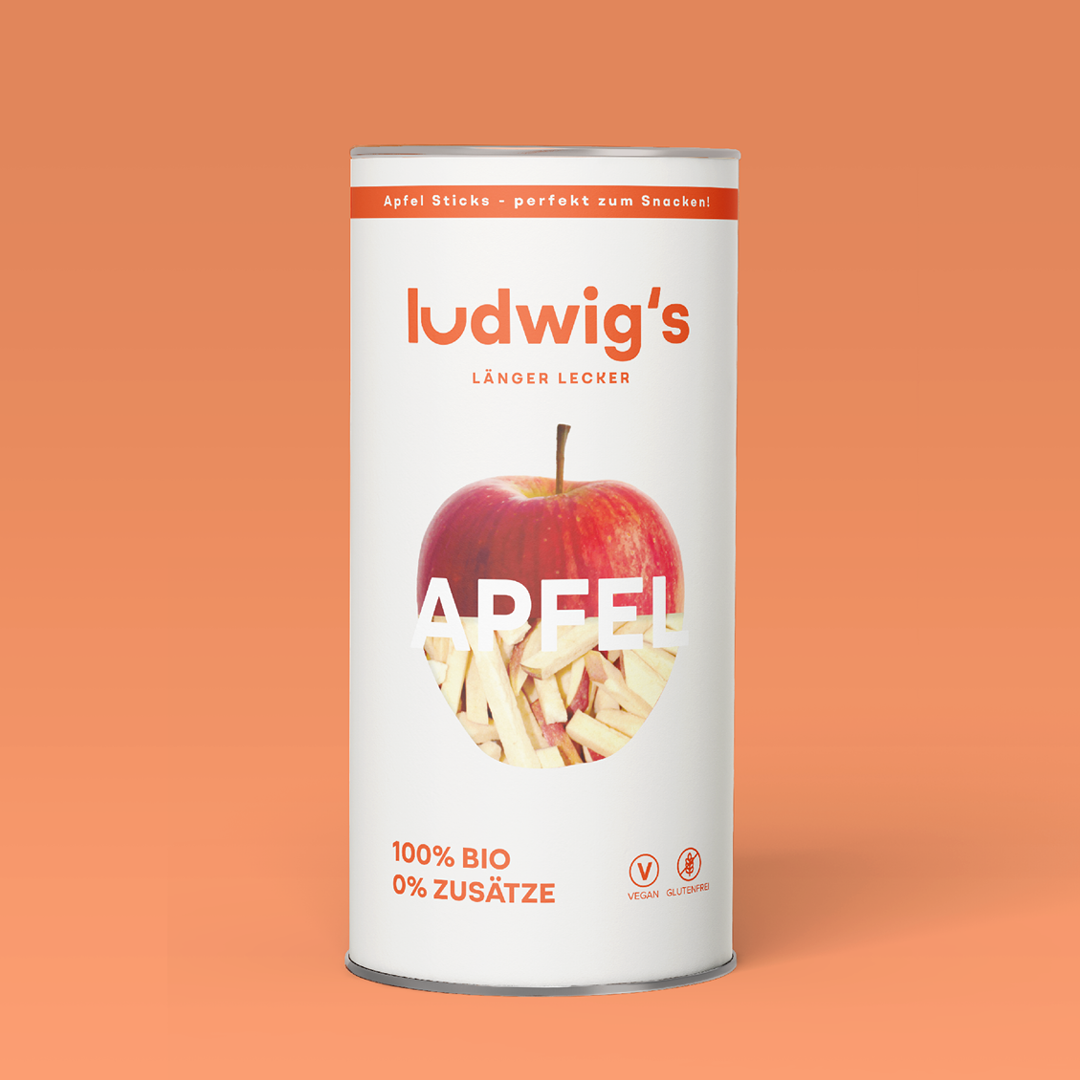 Bio Apfel Sticks in der Dose